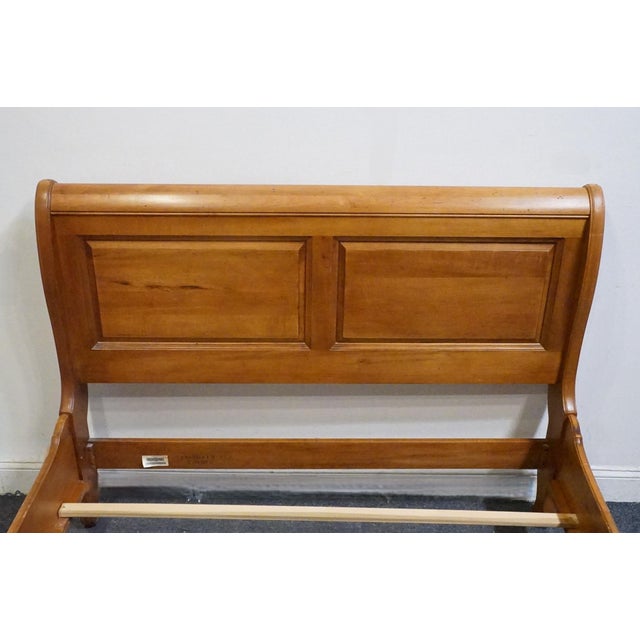 Late 20th Century Ethan Allen Country French Collection Solid Birch Full Size Sleigh Bed 26-5611 - Fruitwood Finish For Sale - Image 5 of 8