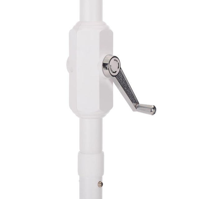 Meze 9 Ft Crank Umbrella, Green Cabana Stripe/White Pole For Sale In Philadelphia - Image 6 of 9