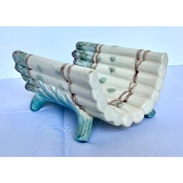 Antique French Keller & Guérin Lunéville Barbotine Asparagus Server, Circa 1890 For Sale - Image 16 of 17