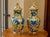 A striking pair of English Mason’s Ironstone lidded vases dating to circa 1840, richly decorated in cobalt blue and gilt....