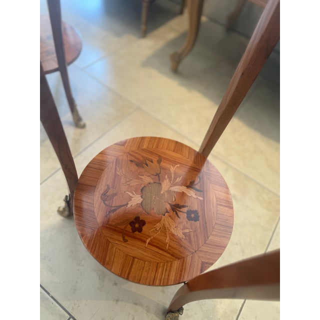 Late 19th Century French Marquetry Inlay Side Table With Brass For Sale - Image 14 of 15