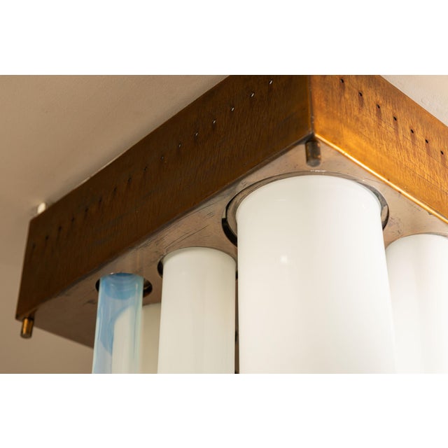Model LS 146 Ceiling Fixture with Blown Opaline Elements by Carlo Nason for AV Mazzega, Italy, 1970s For Sale - Image 6 of 14