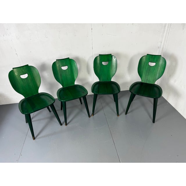 Swedish Green Pine Chairs from Svensk Fur, 1950s, Set of 4 For Sale - Image 11 of 11
