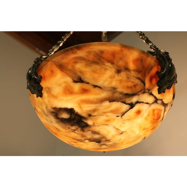 19th Century Neo Classical Alabaster Pendant Light, 1880 For Sale - Image 5 of 15