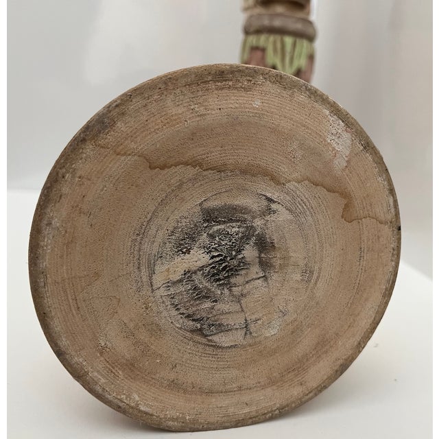 Wood Romantic Trio - Distressed Painted Wooden Candleholders For Sale - Image 7 of 10