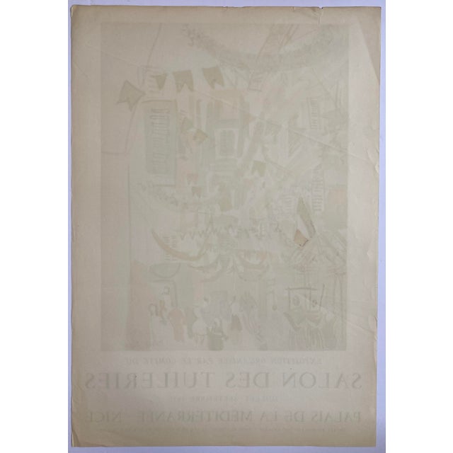 Mid-Century Modern Original Vintage Mourlot Art Exhibition Poster Ville De Nice Raoul Dufy Fauvism Dated 1957 For Sale - Image 3 of 7