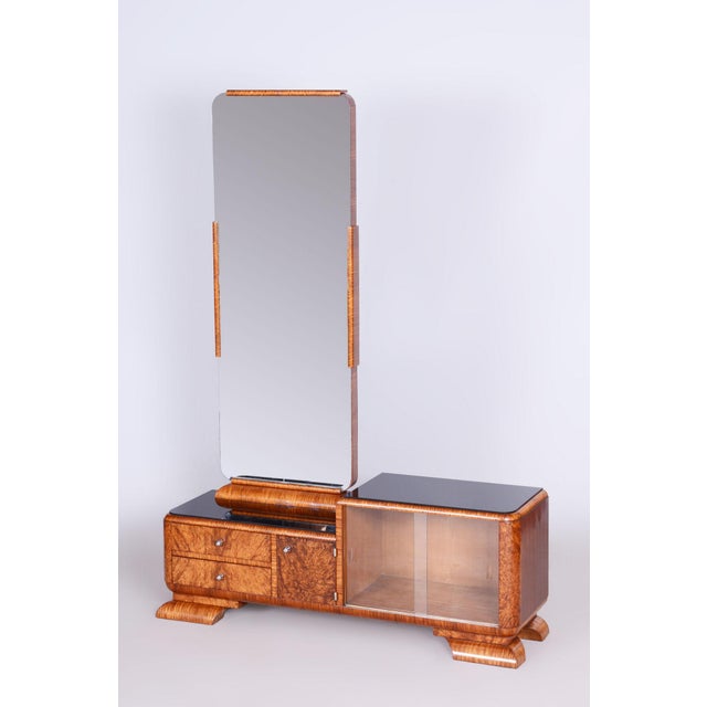 Brown Art Deco Dressing Table in Rosewood and Walnut Veneer with Mirror, France, 1920s For Sale - Image 8 of 12