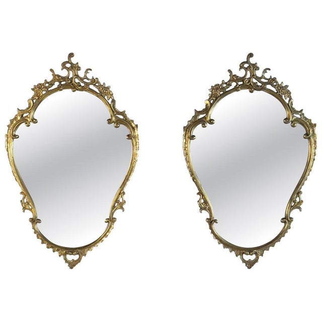 Louis XVI Style Florentine Brass Mirrors, 1890, Set of 2 For Sale - Image 15 of 15