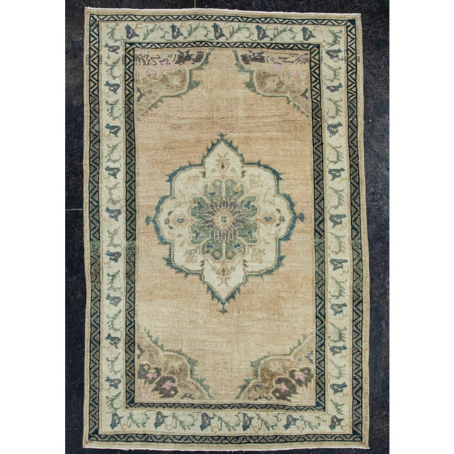 Tan Turkish Vintage Rug 3'11" x 6' #20704 For Sale - Image 8 of 8