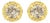 14K Yellow Gold Plated .925 Sterling Silver 3/8 Cttw Round Brilliant Cut Diamond Solitaire Milgrain Stud Earrings (K-L Color, I2-I3 Clarity) For Sale