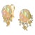 Syna Yellow Gold Vine Earrings with Ethiopian Opal and Diamonds, a Pair For Sale