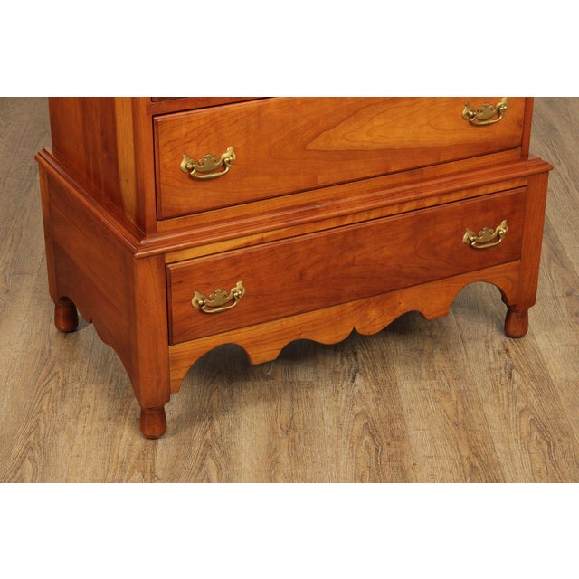 1950s Stickley Vintage Traditional Solid Cherry Tall Chest For Sale - Image 5 of 12
