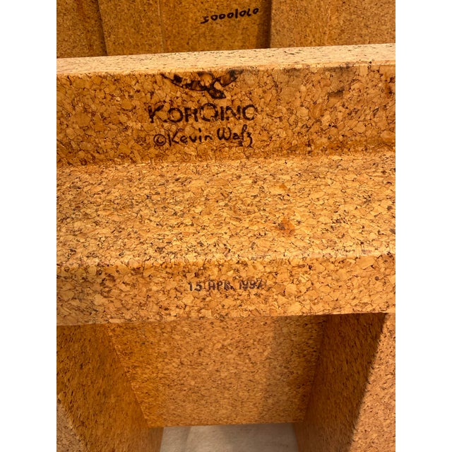 1997 KorQinc Cork Side Table by Kevin Walz – Sculptural Postmodern Sustainable Design For Sale - Image 12 of 13
