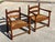 French Wooden and Straw Armchairs, 1960, Set of 2 For Sale - Image 8 of 8