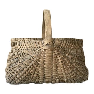 Antique Virginia Oak Splint Basket For Sale