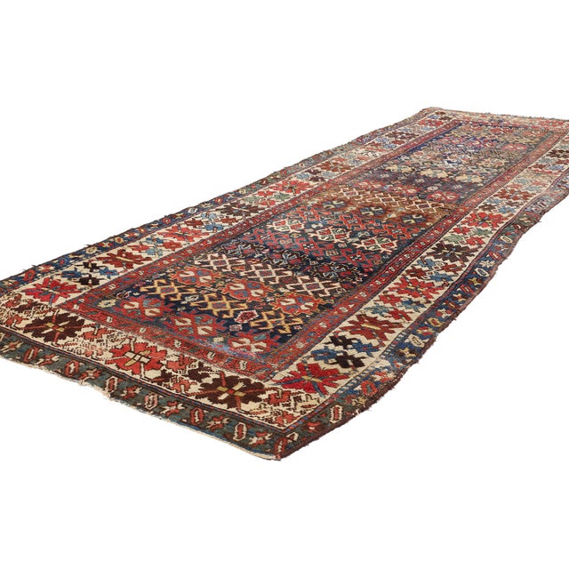 79100 Late 19th Century Antique Persian Northwest Rug Runner, 03'05 x 10'04. This exceptional hand knotted wool Late 19th...