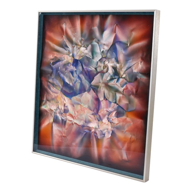M. Fleischer Large Scale Abstract Folded Paper Modern Painting 1987 For Sale