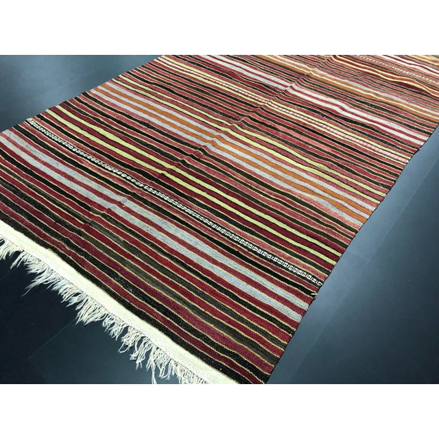 1960s 1960s Vintage Handwoven Turkish Kilim Rug - 5′3″ × 10′11″ For Sale - Image 5 of 11