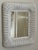 White Mid-20th Century White Wicker Wall Mirror For Sale - Image 8 of 12