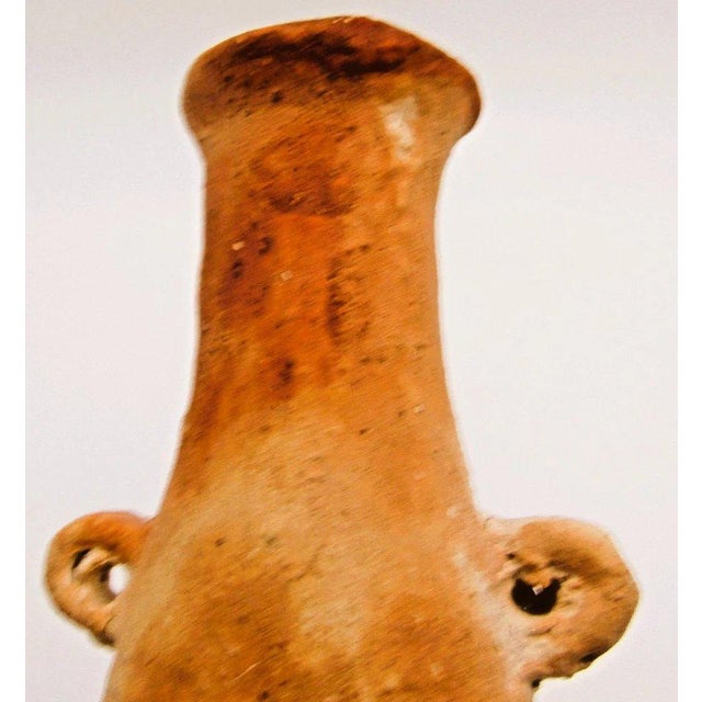 Terra Cotta Ancient Terracotta Elongated Piriform Body Transport Amphora on Stand For Sale - Image 8 of 13