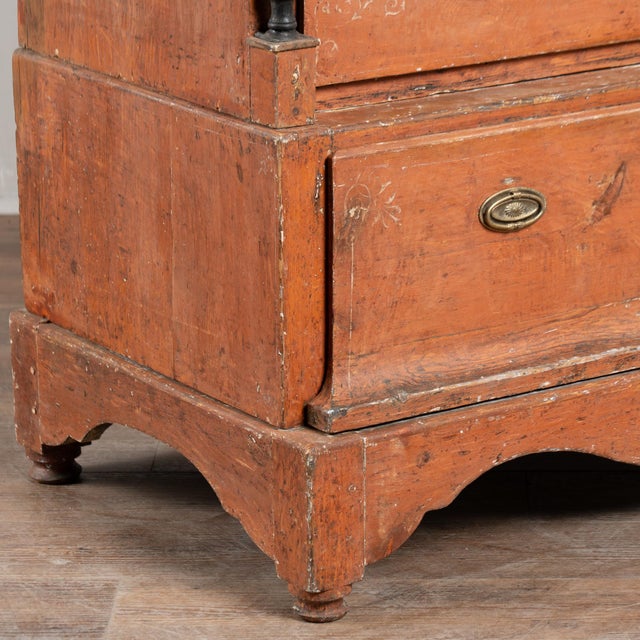 Early 19th Century Danish Original Painted Pine Chest of Five Drawers For Sale - Image 14 of 18