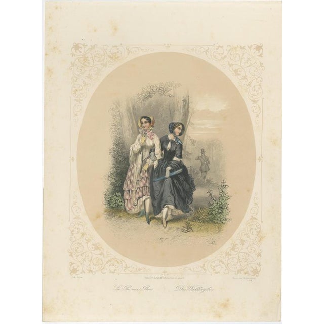 Bülow, Set of Three Romantic Courtship & Social Satire, 1850, Lithograph For Sale - Image 4 of 14