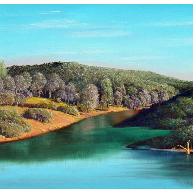Paint Northern California Duck Lake, Realist Landscape, Oil on Canvas, 1990s by Luke Stamos For Sale - Image 7 of 8