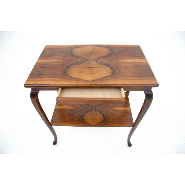 Brown Art Deco Polish Side Table, 1950s For Sale - Image 8 of 10