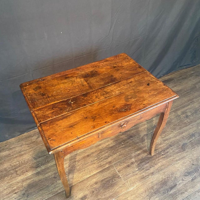 Wood French Louis XV Walnut Side Table or Writing Desk For Sale - Image 7 of 12