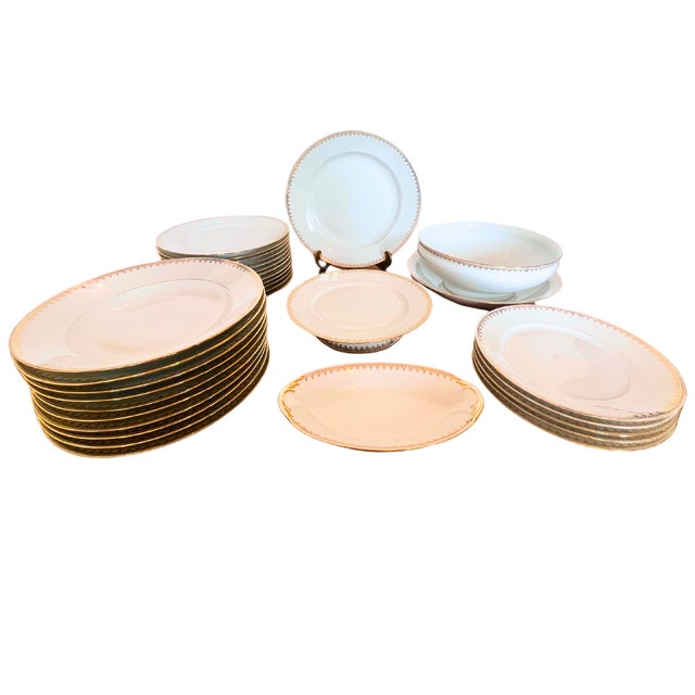 Vintage French Limoges Porcelain Dinner Set for Ten People, 1920s, Set of 32 For Sale - Image 11 of 11