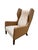 Contemporary Holly Hunt Darder Leather Wingback Chairs and Ottoman For Sale - Image 3 of 9