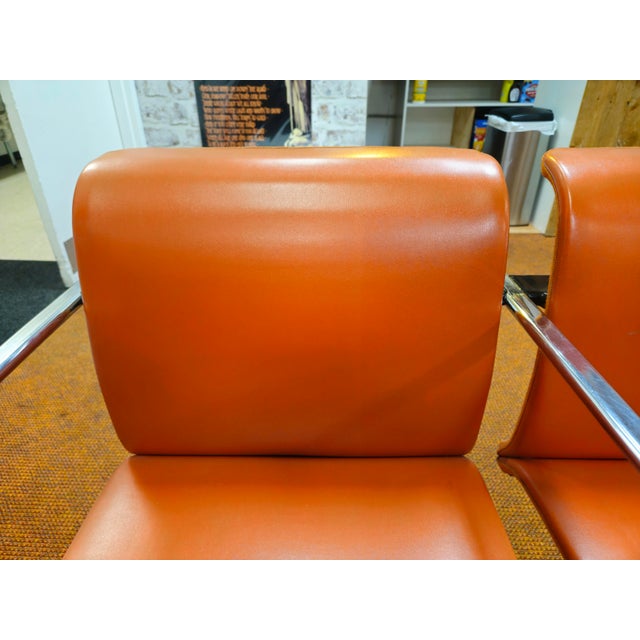 Herman Miller Mid Century Modern Attributed to Peter Protzman for Herman Miller Orange Modular Chair Set For Sale - Image 4 of 10