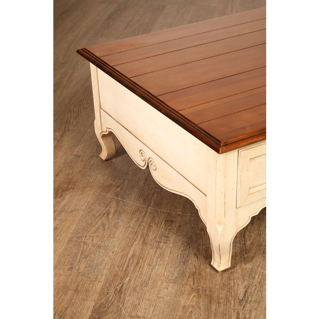 Wood Ethan Allen French Country Style Coffee Table For Sale - Image 7 of 18