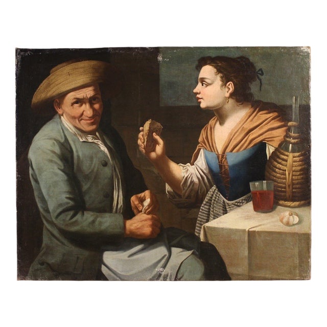 Lombard School Artist, Figurative Composition, 1670, Oil Painting on Canvas For Sale