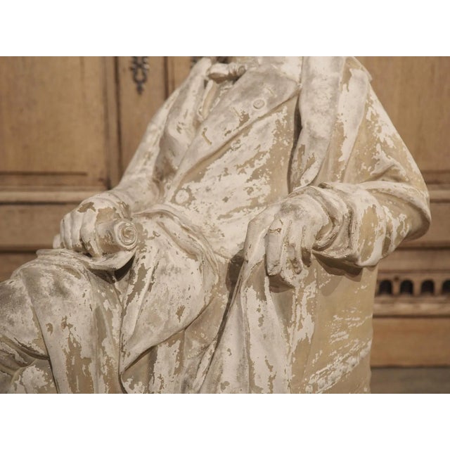 Sculpture Materials Circa 1880 French Plaster Sculpture of Francois Rene De Chateaubriand For Sale - Image 7 of 13