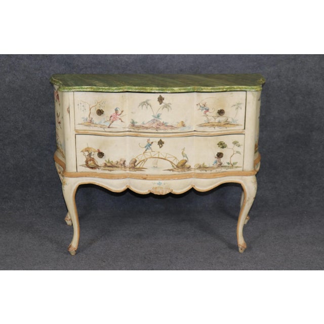 This is a ONE-OF-A-KIND hand-painted commode. The commode features all of the talent and potential of the artist. Look at...