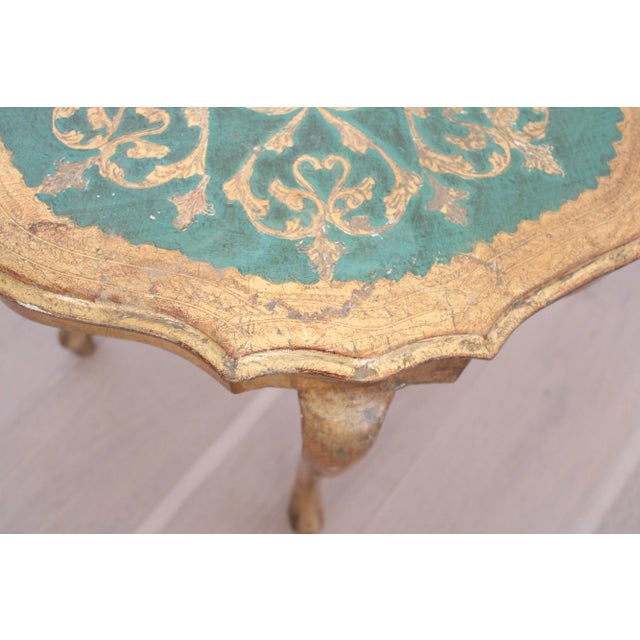 Italian Carved Gilded Florentine Side Table For Sale - Image 4 of 5