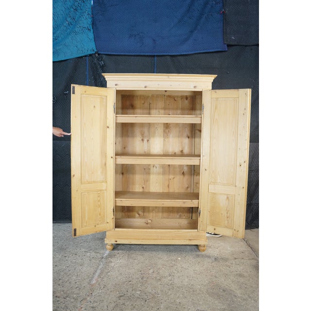 Antique European Farmhouse Pine Knockdown Armoire Linen Press Larder Cupboard For Sale - Image 12 of 18