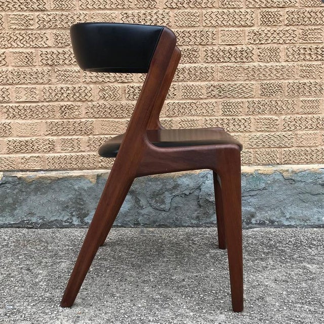 Wood Pair of 1960's Danish Modern Attributed to Kai Kristiansen Sculpted Walnut Compass "Fire" Chairs For Sale - Image 7 of 7