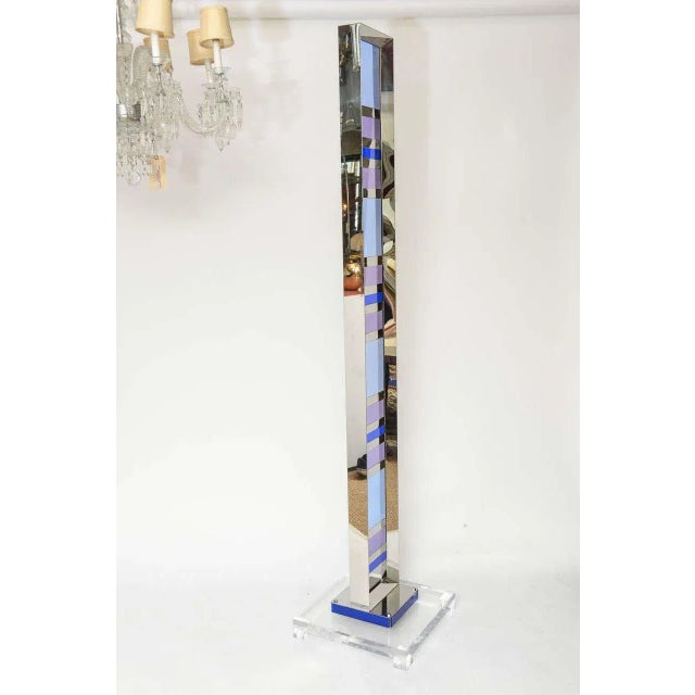 Metal Exceptional Vintage Lucite and Chrome Sculpture, Signed For Sale - Image 7 of 10