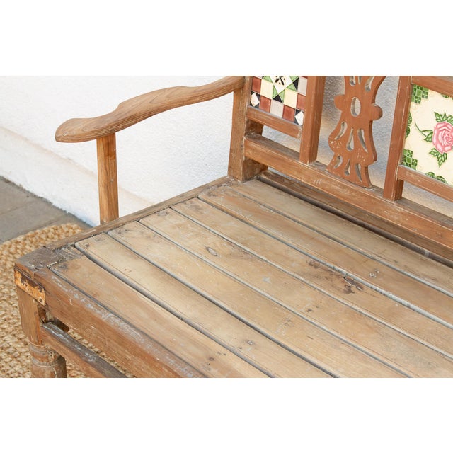 Antique Indian Raj Teak Bench For Sale - Image 4 of 14