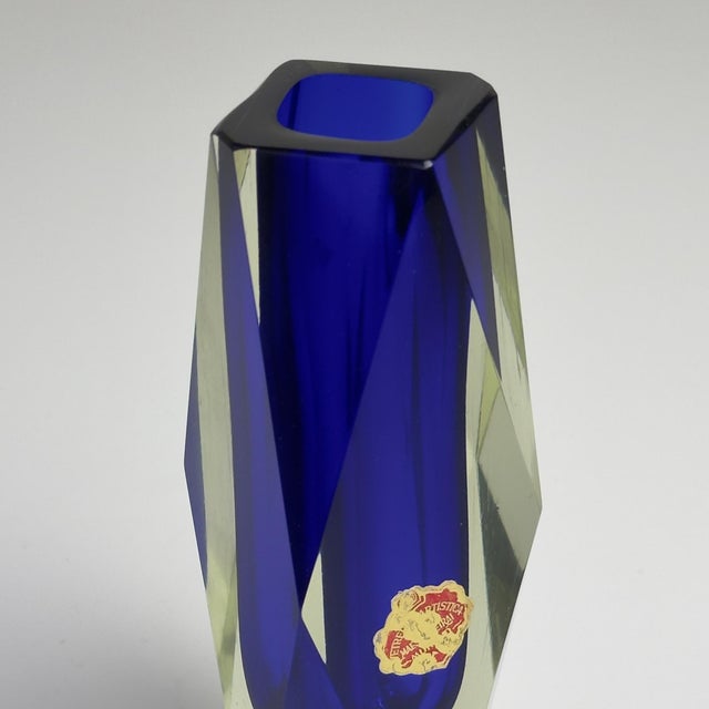 Vintage Sommerso Blue Murano Vase, Italy, 1970s For Sale - Image 11 of 18