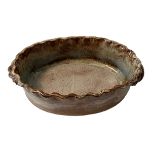 1990s Hand-Crafted Pottery Oven-Safe Serving Bowl by Virginia Crim