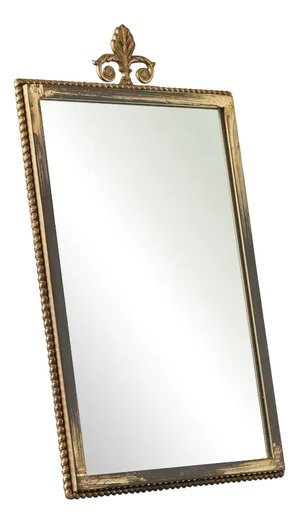 Neoclassical Louis XVI Style Mirror in Patinated Brass, 1960s