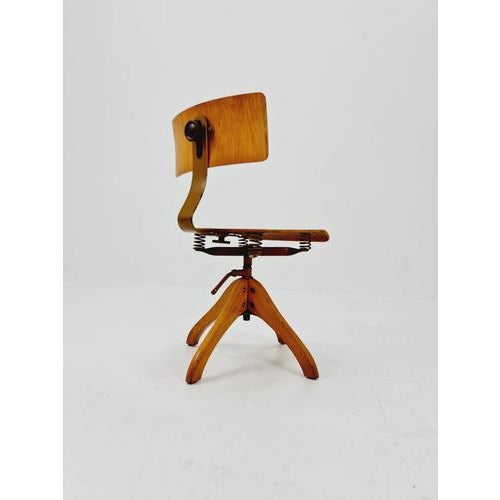 Bauhaus Bauhaus Swivel Office Chair in Wood by Puffdreh Kontorchair, 1930s For Sale - Image 3 of 11