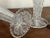 Pair of Vintage Clear Glass Trumpet Vases, Daisy & Button Pattern, Mid Century Pressed Glass Decor For Sale - Image 10 of 10