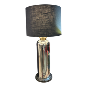 Chrome Repurposed Fire Extinguisher Lamp With Custom Black Shade