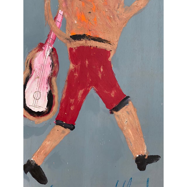 1990s Jimmy Lee Sudduth Painting “Farmers Kid” Self Taught Art Vintage, Framed For Sale - Image 11 of 12
