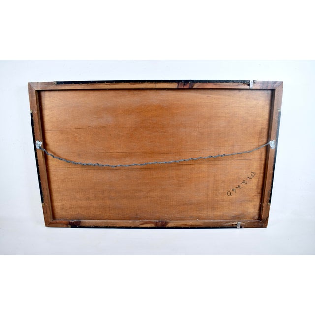 Mid 20th Century Mid Century Wall Mirror by Pierre Lottier With Leather Wrapped Frame For Sale - Image 5 of 10