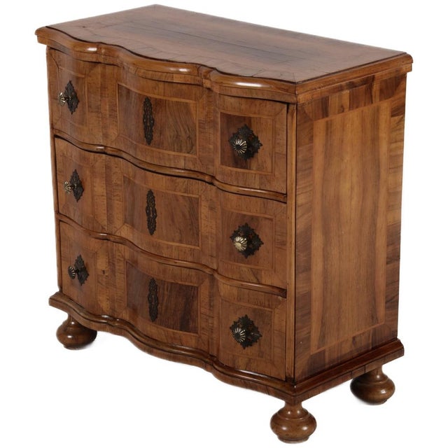 Small Antique Baroque Chest of Drawers in Walnut, 1900 For Sale - Image 9 of 18